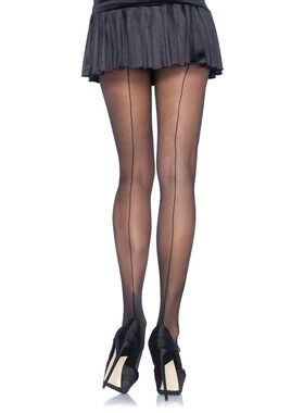 Leg Avenue - Nyx Sheer Cuban Heel Tights - BLACK
